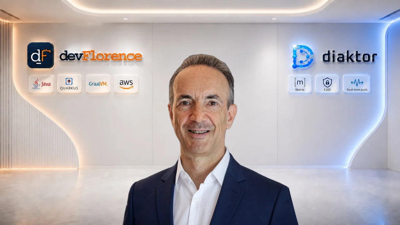 Alessandro De Stasio with devFlorence and Diaktor studio branding